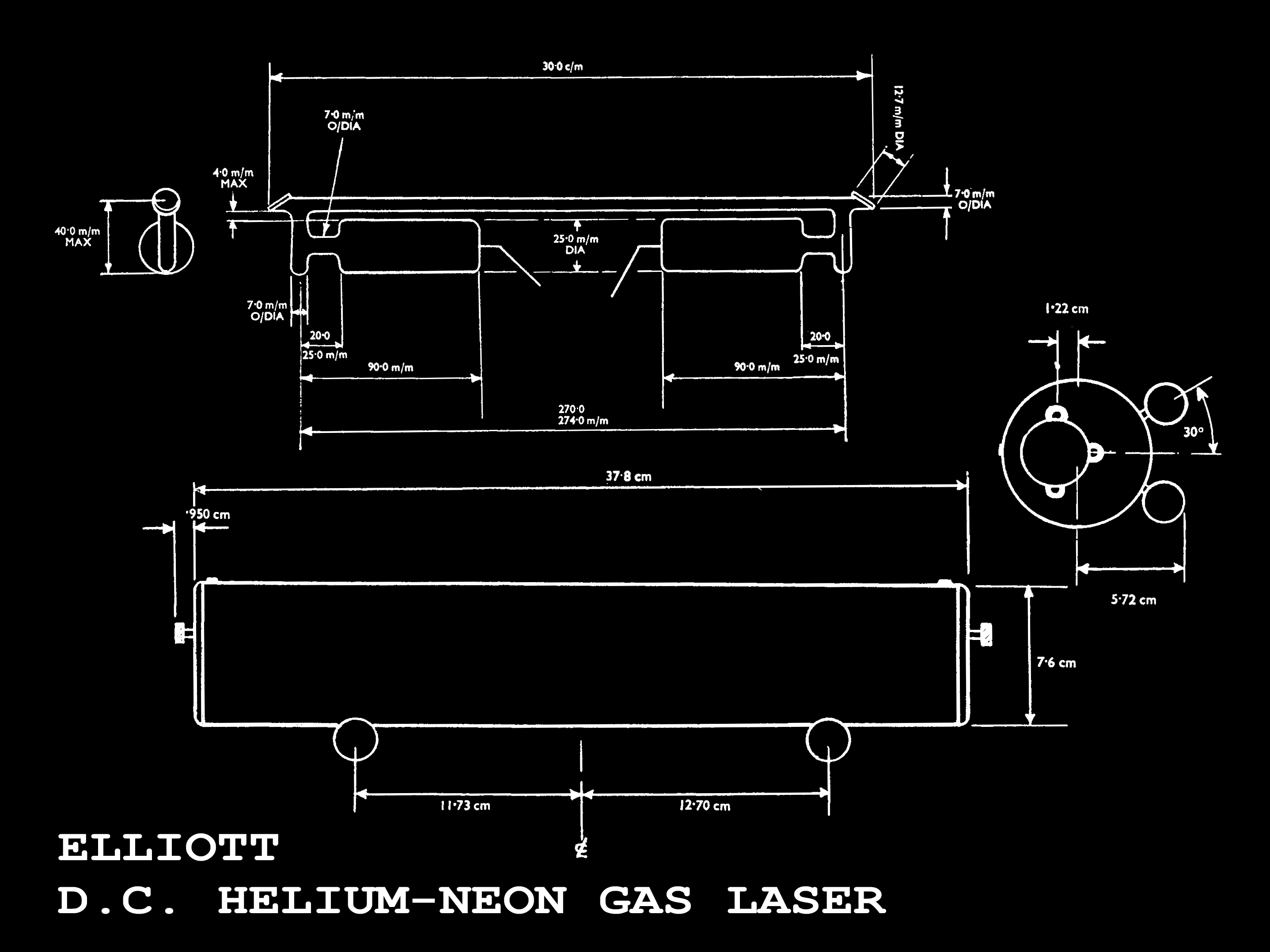 Click To Enlarge Elliott D.C. Helium-Neon Gas Laser Diagrams