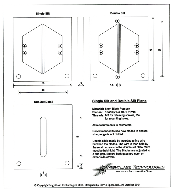Diffraction Slit Drawings